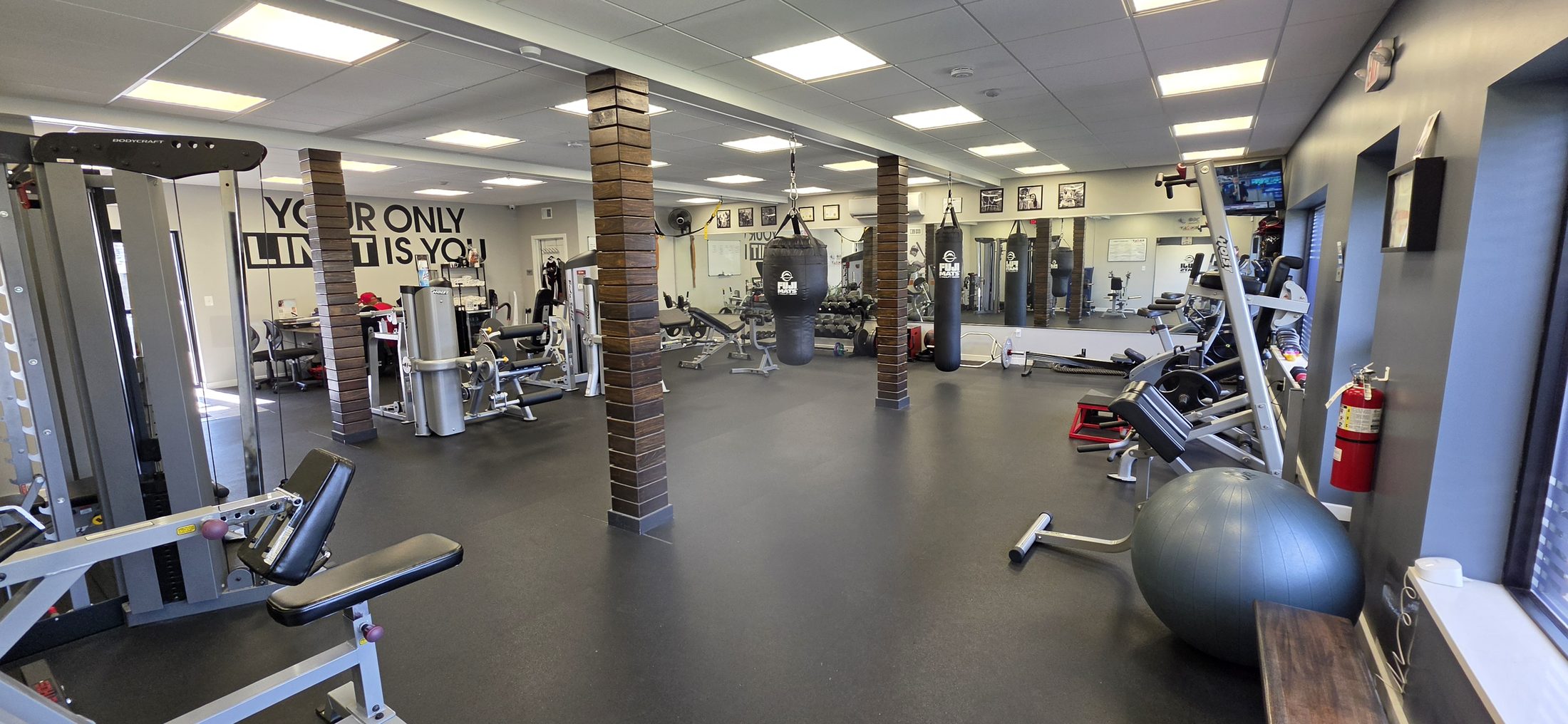 Private training floor with the strength machines